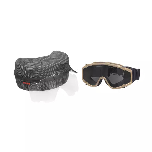 PROTECTIVE GOGGLE WITH HELMET MOUNT - DARK EARTH [FMA]